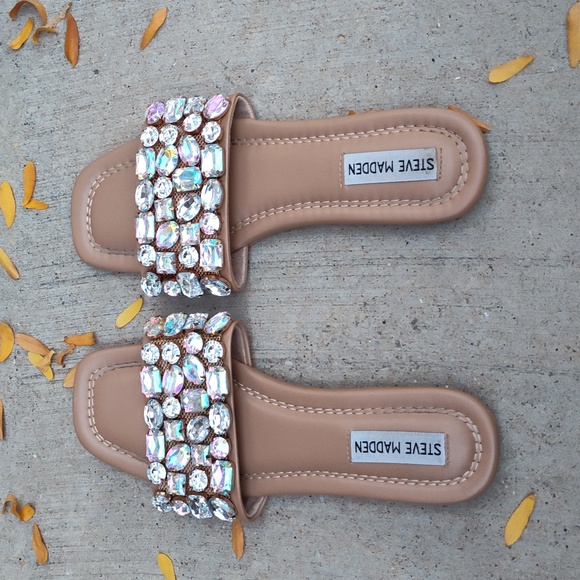 Steve Madden Malina Rhinestone Slide Sandals. Padded. Women's Size 7.5. No Box. - Picture 4 of 12